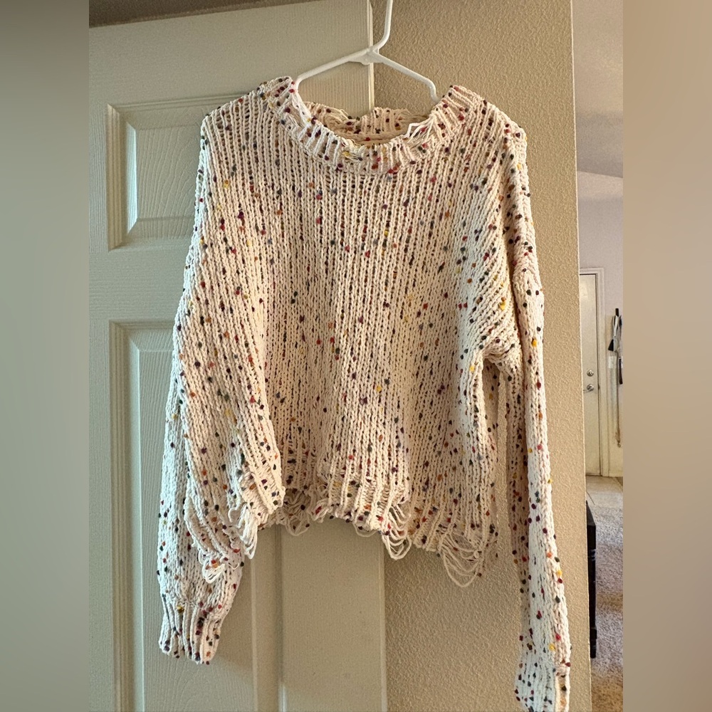 Peach Love California Multicolor Speckled Sweater